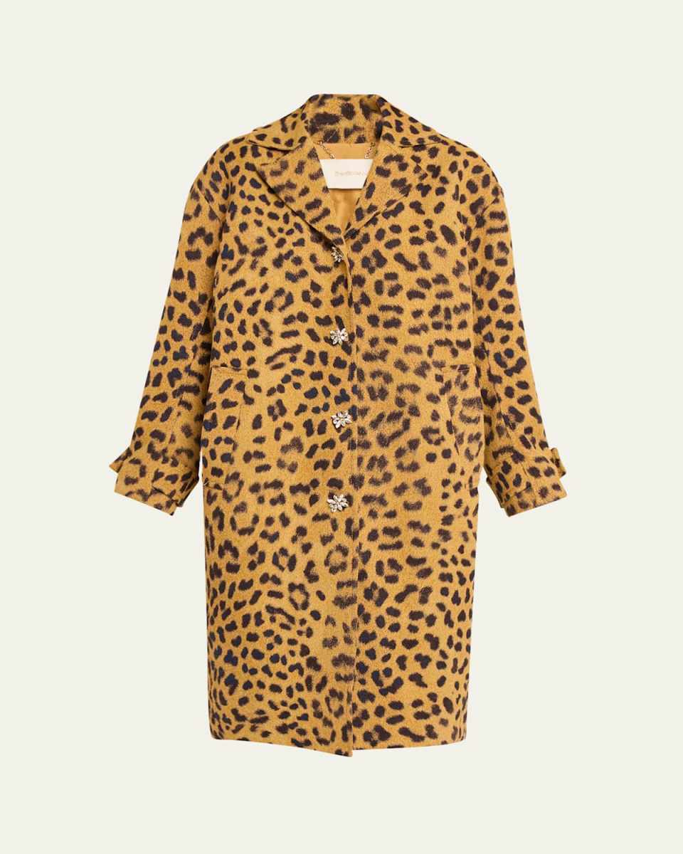 Crush Leopard Jacquard Barrel Coat